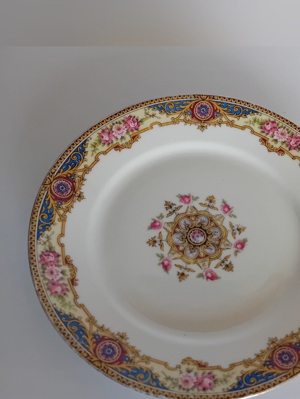 Clio - Haviland, Limoges France Floral Gold-Trimmed White Plate 6"